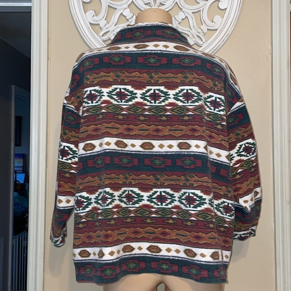 Vintage women’s 22 shirt pullover Aztec western 3/4 sleeve drawstring plus XXL - Picture 3 of 6